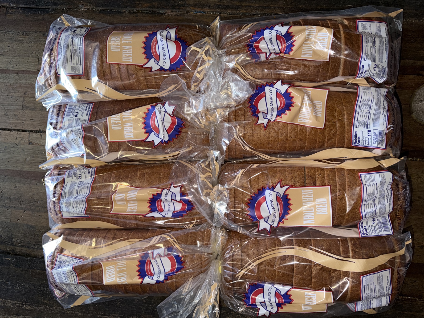 Rye bread loaves in delivery packaging